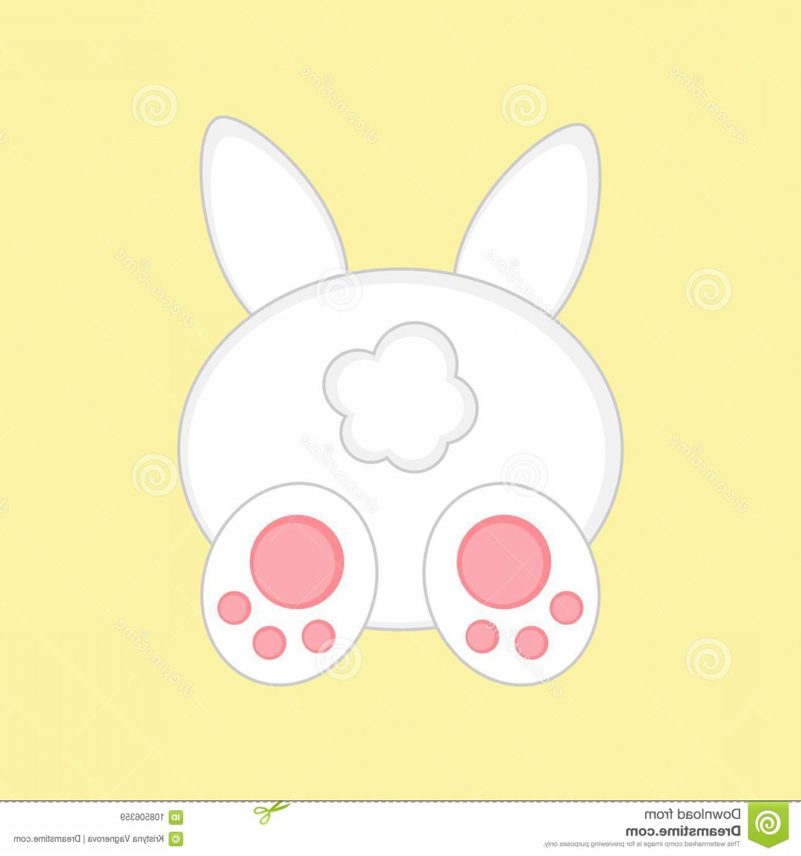1560x1668 Cute Easter Bunny Back View Cute Easter Bunny Back View Isolated