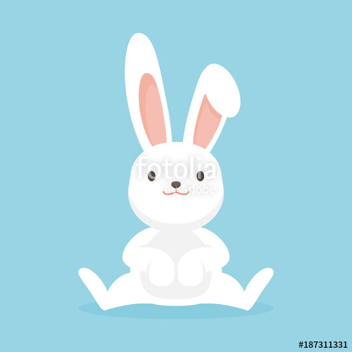 500x500 Cute Rabbit Character, Easter Bunny Vector Illustration Stock