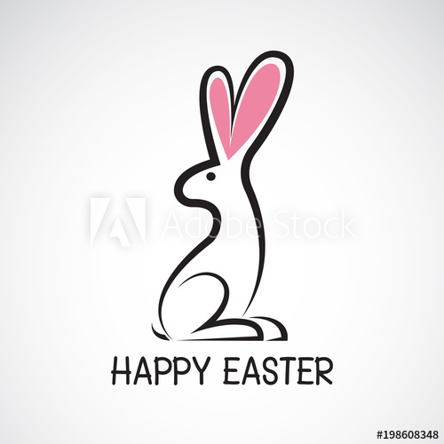 500x500 Vector Of Cute Easter Bunny Vector Illustration Rabbit Greeting