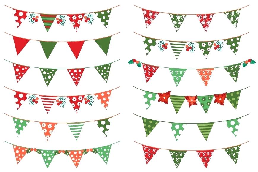 870x579 Holiday Banner Bunting Red Green Holiday Banner Flag Christmas