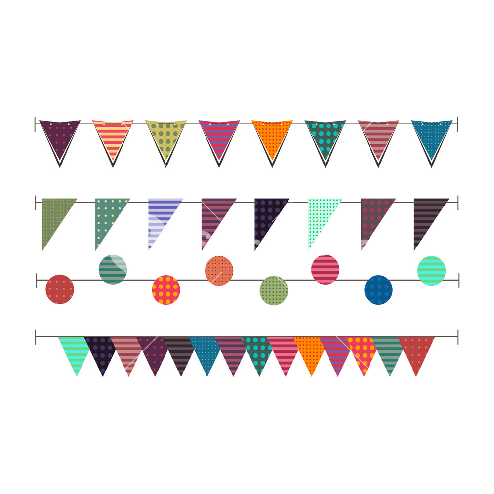 1000x1000 Bunting Garland Flag Vector Background Birthday Illustration