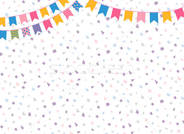 600x438 Cute And Colorful Vector Background With Party Bunting Flags