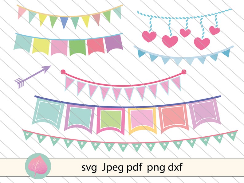794x596 Banner Flag Bunting Flag Vector Clipart Banner Bundle Etsy