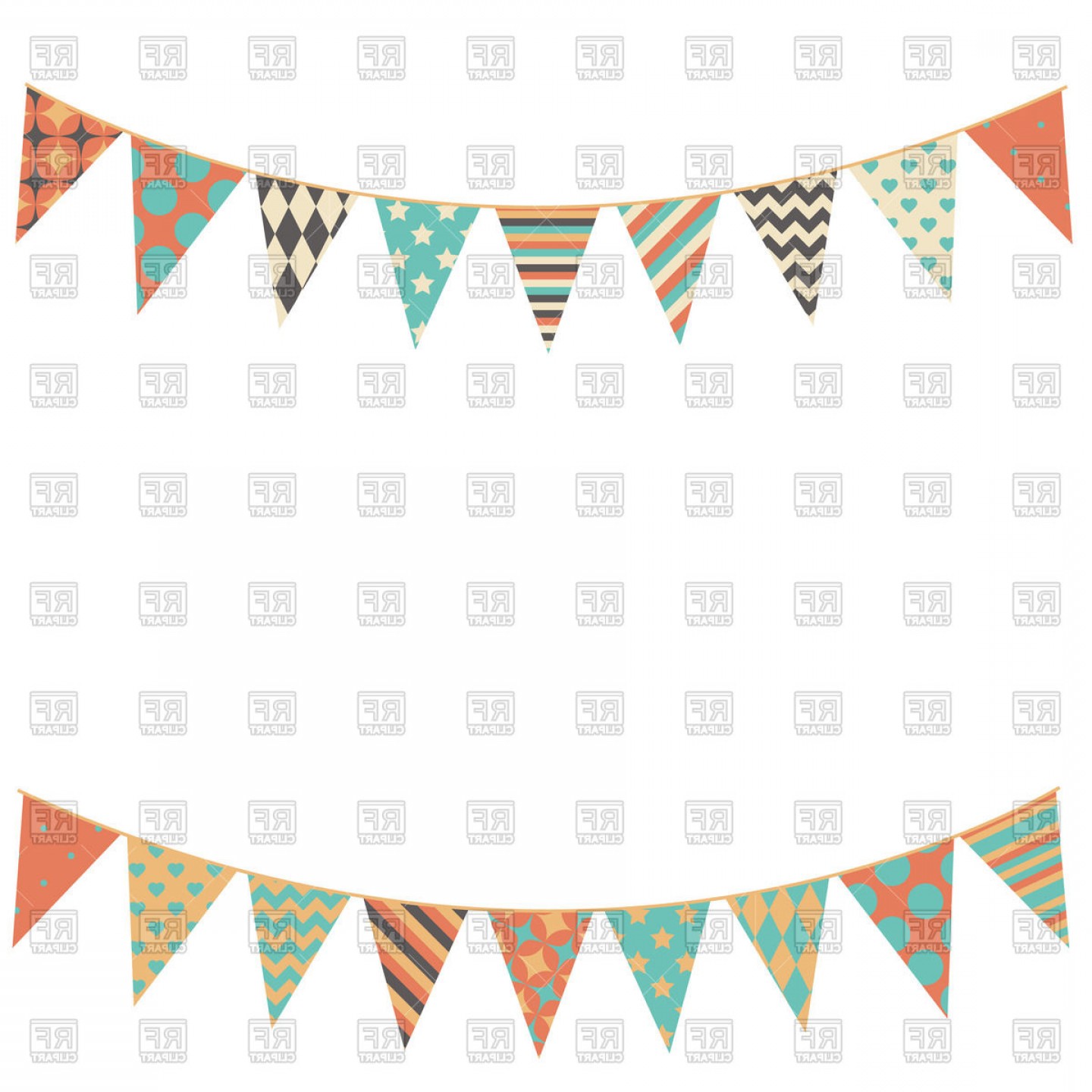 1440x1440 Party Bunting Flags Vector Clipart Handandbeak