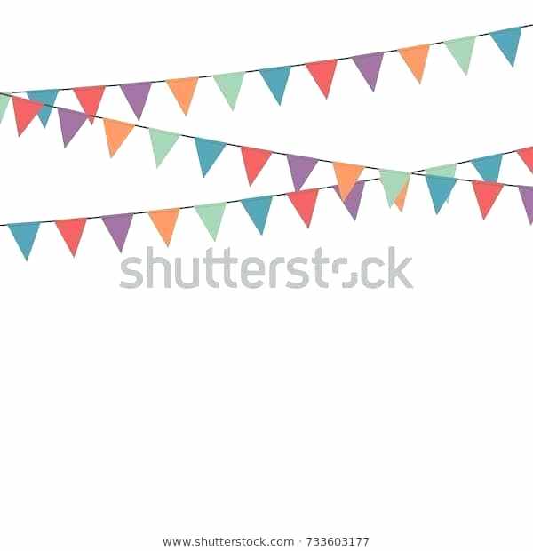 600x620 Party Triangle Bunting Flags Hanging On Stock Vector Royalty Free