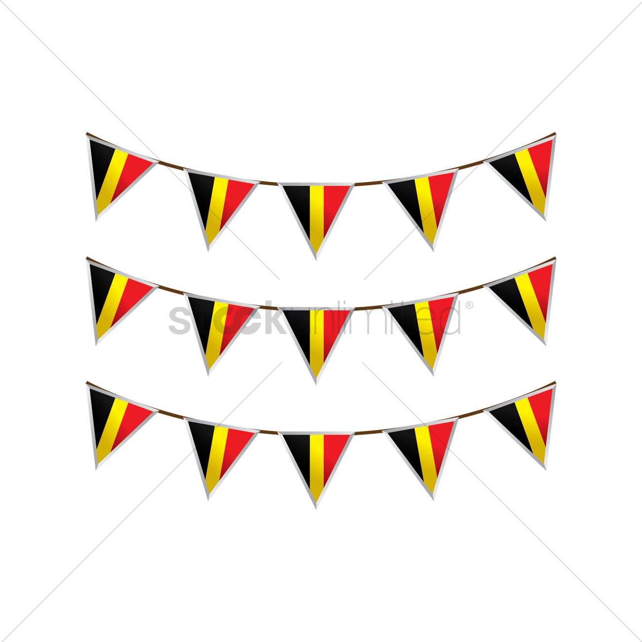 1300x1300 Belgium Bunting Flag Vector Image
