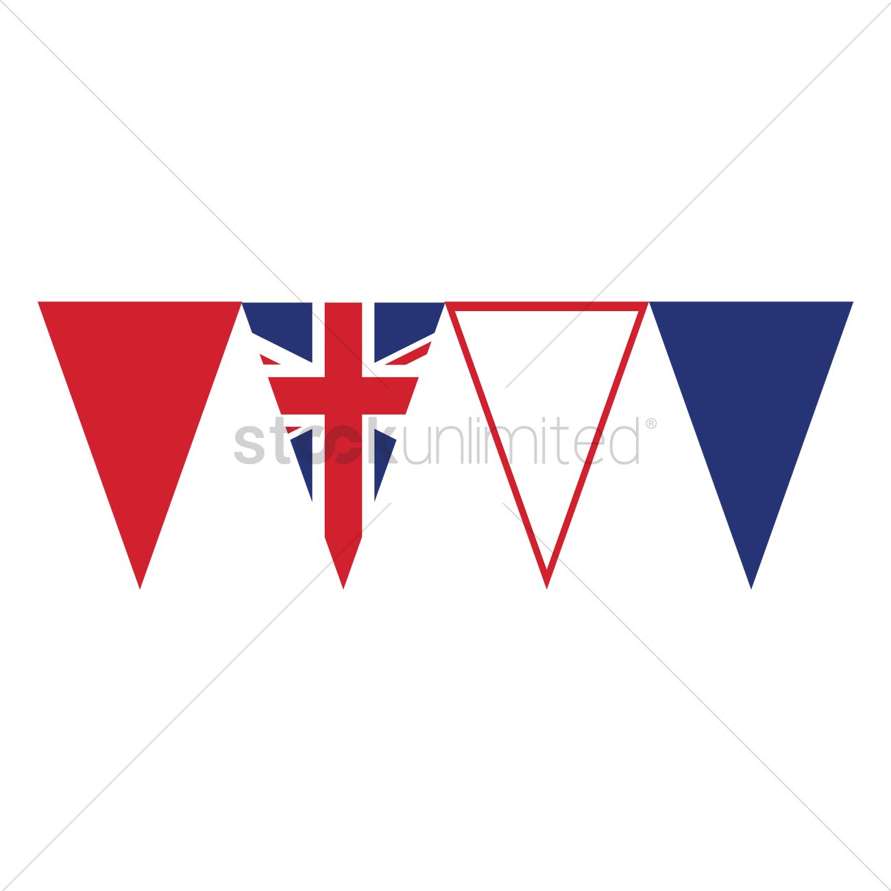 1300x1300 United Kingdom Bunting Flag Vector Image
