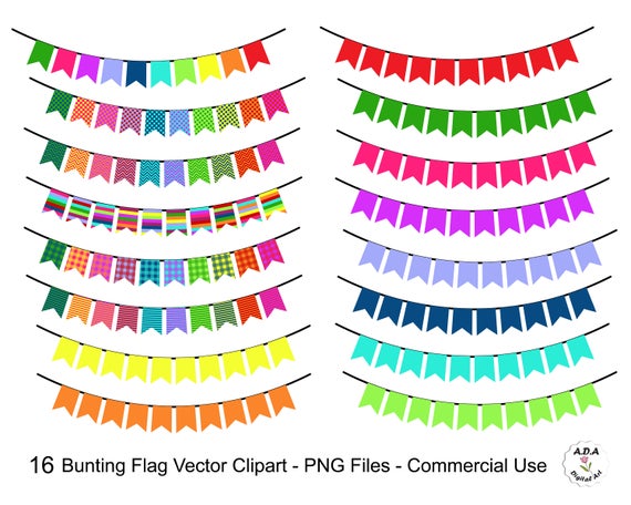 570x456 Bunting Flag Clipart Bunting Banner Clipart Flag Banner Clip Etsy