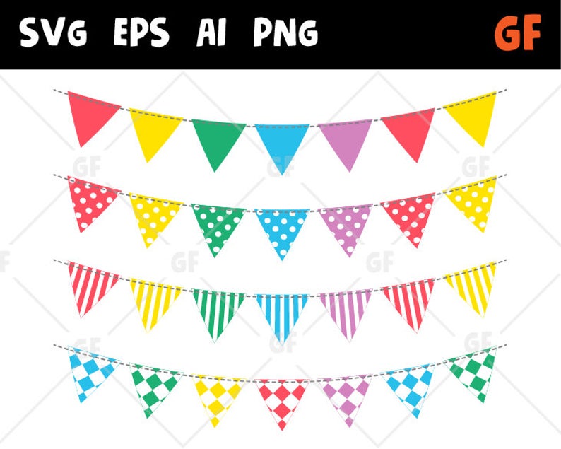 794x635 Bunting Banners Clipart Bunting Bunting Vector Birthday Etsy