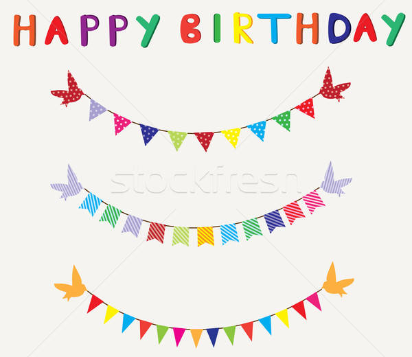 600x520 Bunting Vector Illustration Lilac