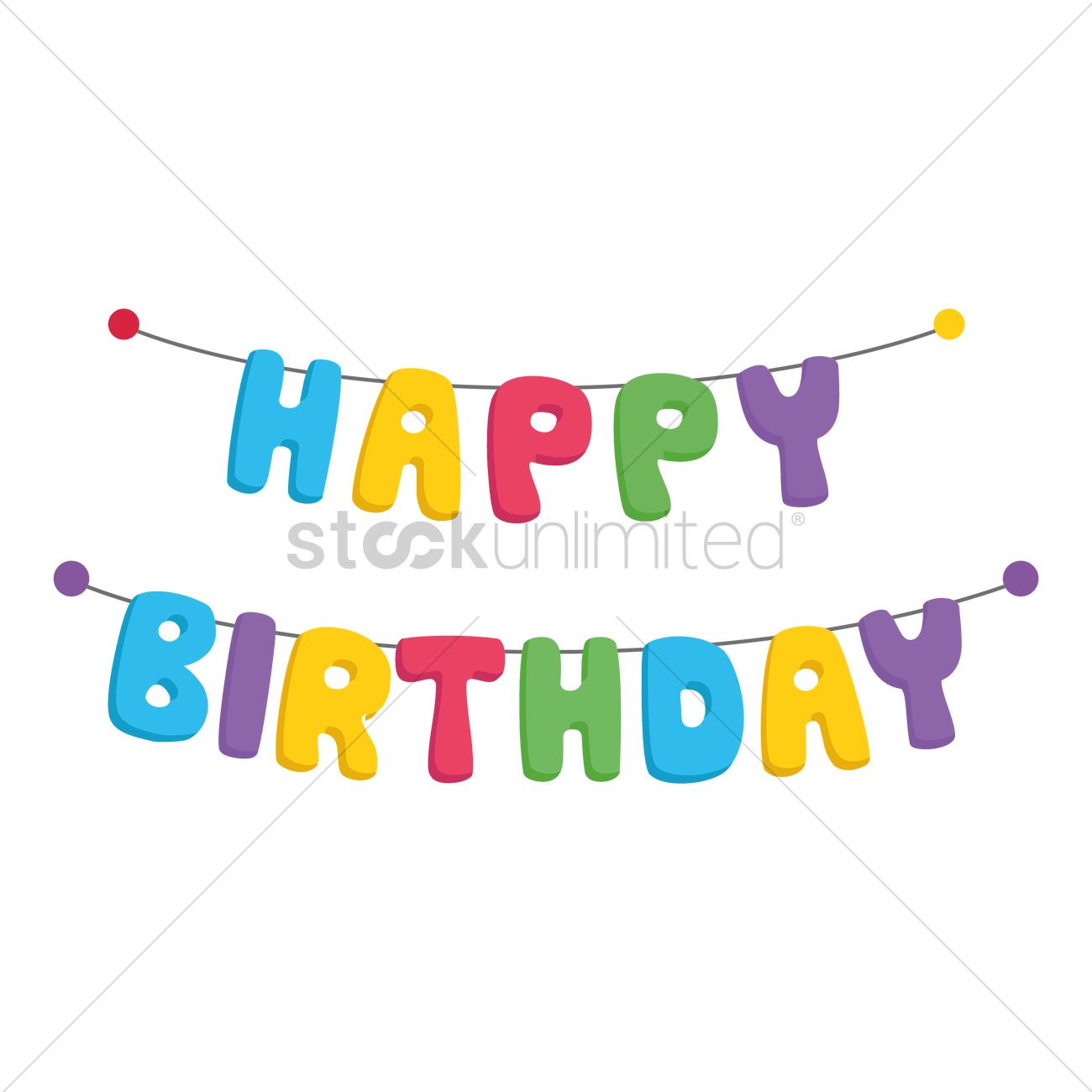 1300x1300 Happy Birthday Bunting Vector Image
