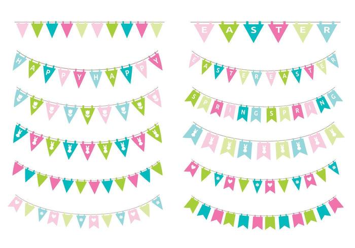 700x490 Spring Easter Bunting Vector Pack