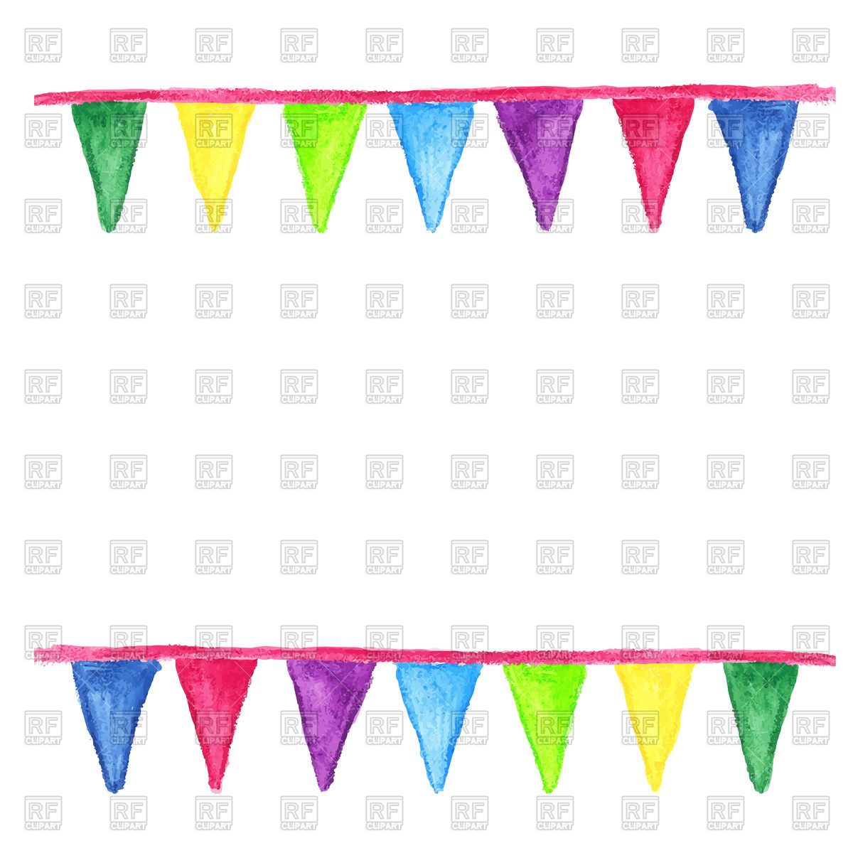 1200x1200 Watercolor Party Bunting Vector Image Of Design Elements