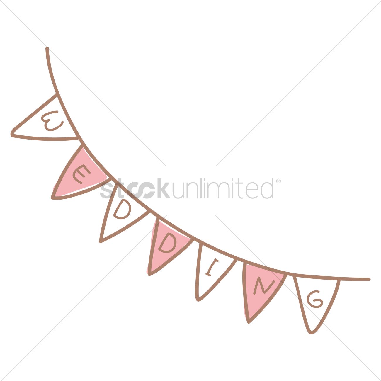1300x1300 Wedding Bunting Vector Image