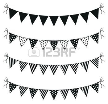 350x338 Bunting A Set Of Four Lines Of Bunting Illustrations Bunting