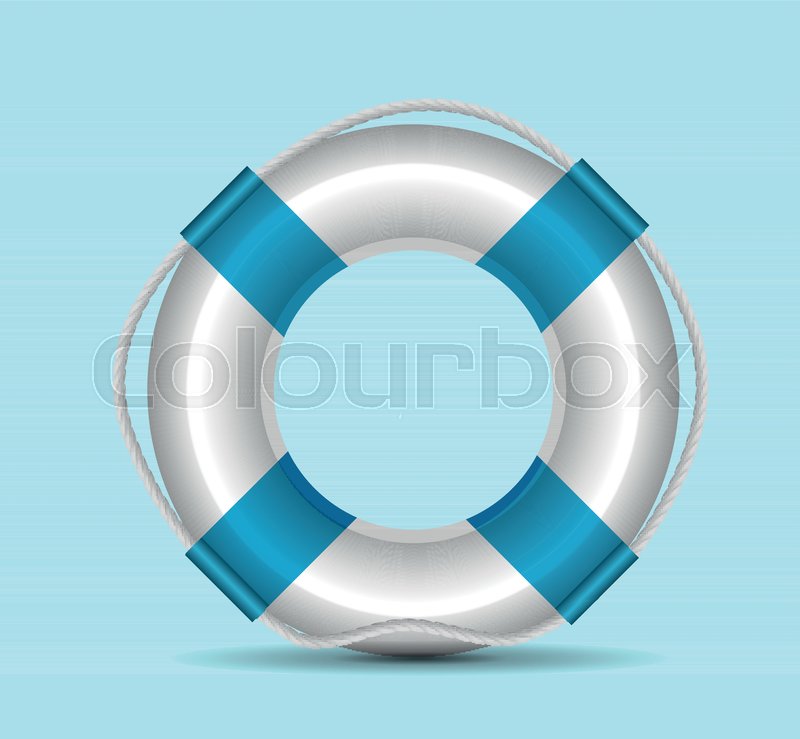 800x739 Life Buoy Vector Illustration On Blue Stock Vector Colourbox