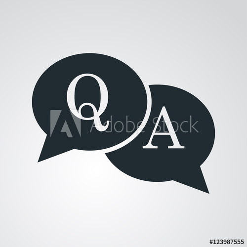 500x500 Icono Plano Texto Qa En Burbujas En Fondo Degradado