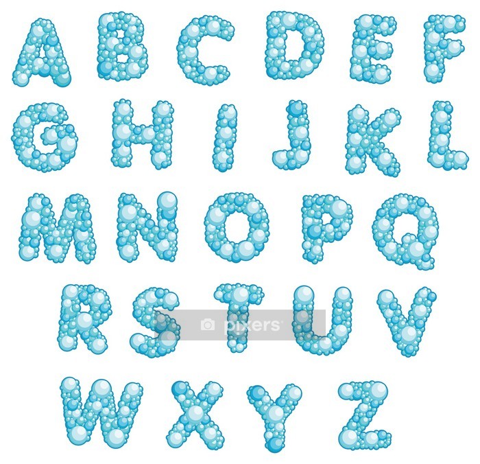 700x676 Vinilo Para Pared Alfabeto Con Burbujas Vector Aislado Letras