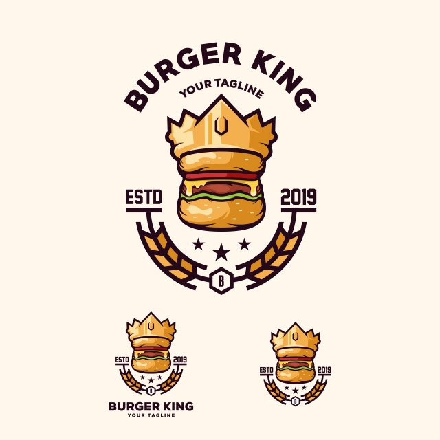 640x640 Burger Logo Vector Template For Free Download