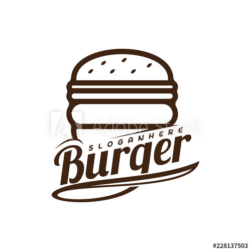 500x500 Food Burger Logo Vector Burger Emblem Design Food Logo Vector
