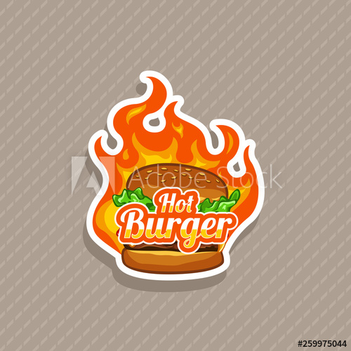 500x500 Hot Burger Logo Vector