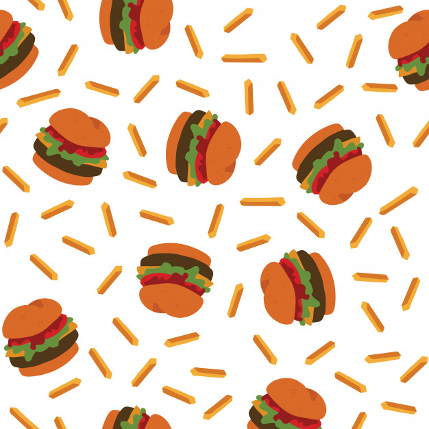 626x626 Burger Pattern Vector Premium Download