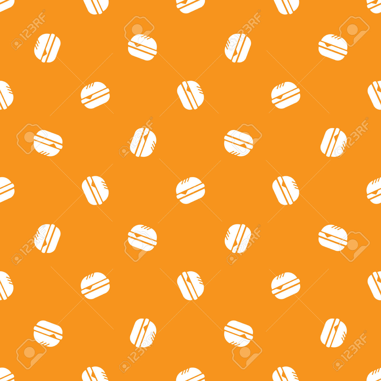 1300x1300 Vector Minimalistic Burger Seamless Pattern