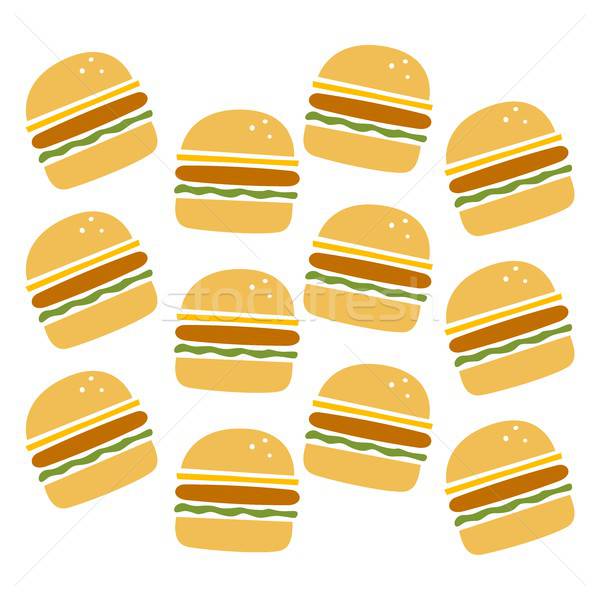600x600 Burger Pattern Vector Illustration