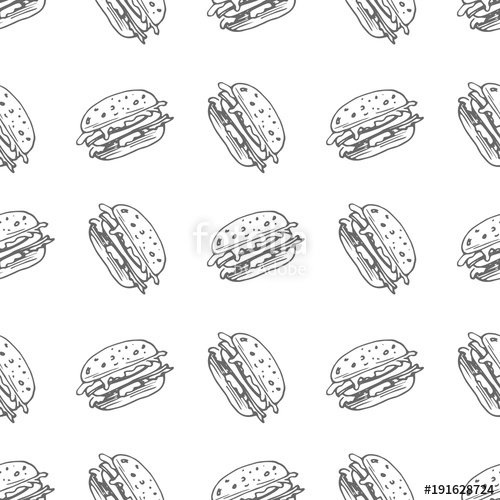 500x500 Burger Seamless Vector Pattern Stock Image And Royalty Free