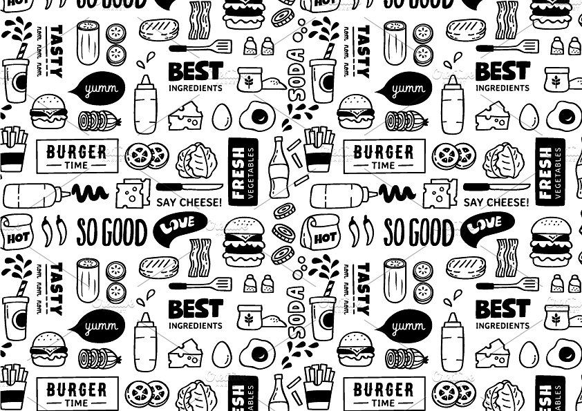 842x595 Burger Pattern