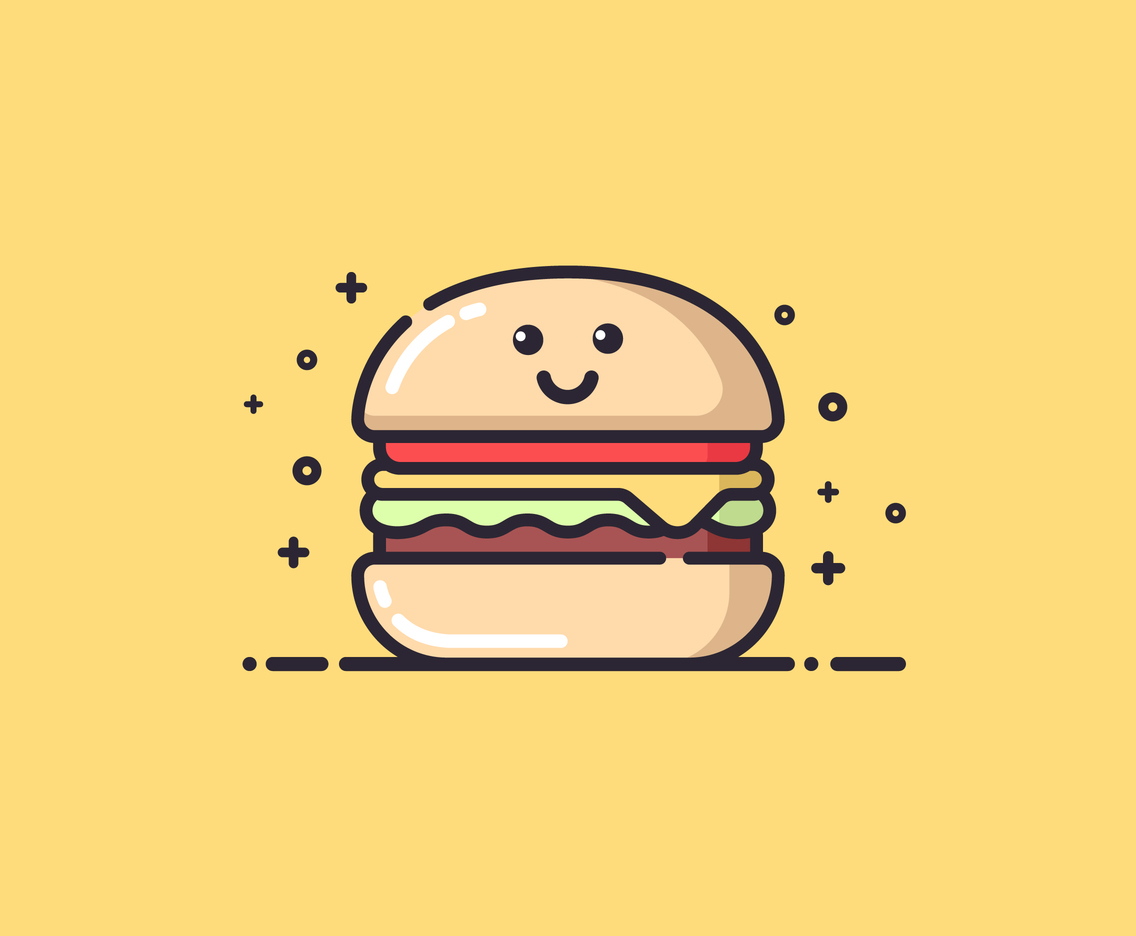 1136x936 Cute Summer Burger Vector Vector Art Graphics