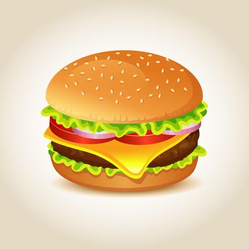 490x490 Realistic Burger Vector