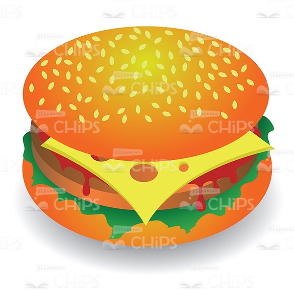 600x600 Tasty Cheese Burger Vector Object