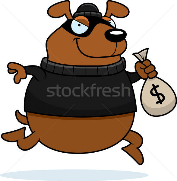 587x600 Cartoon Dog Burglar Vector Illustration Cory Thoman