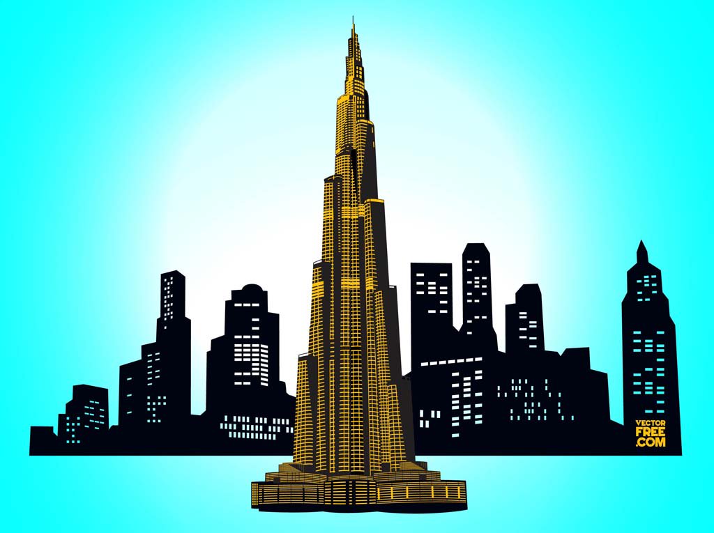 Downtown Dubai Vector Art Graphics 1024x765 Downtown Dubai Vector Art Graphics