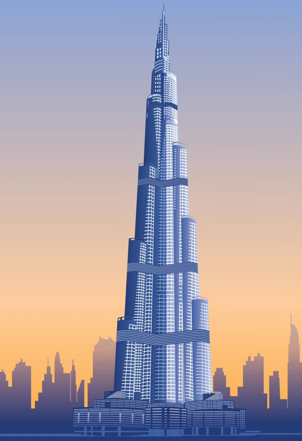 Burj Khalifa Silhouette Vector at Vectorified.com | Collection of Burj ...