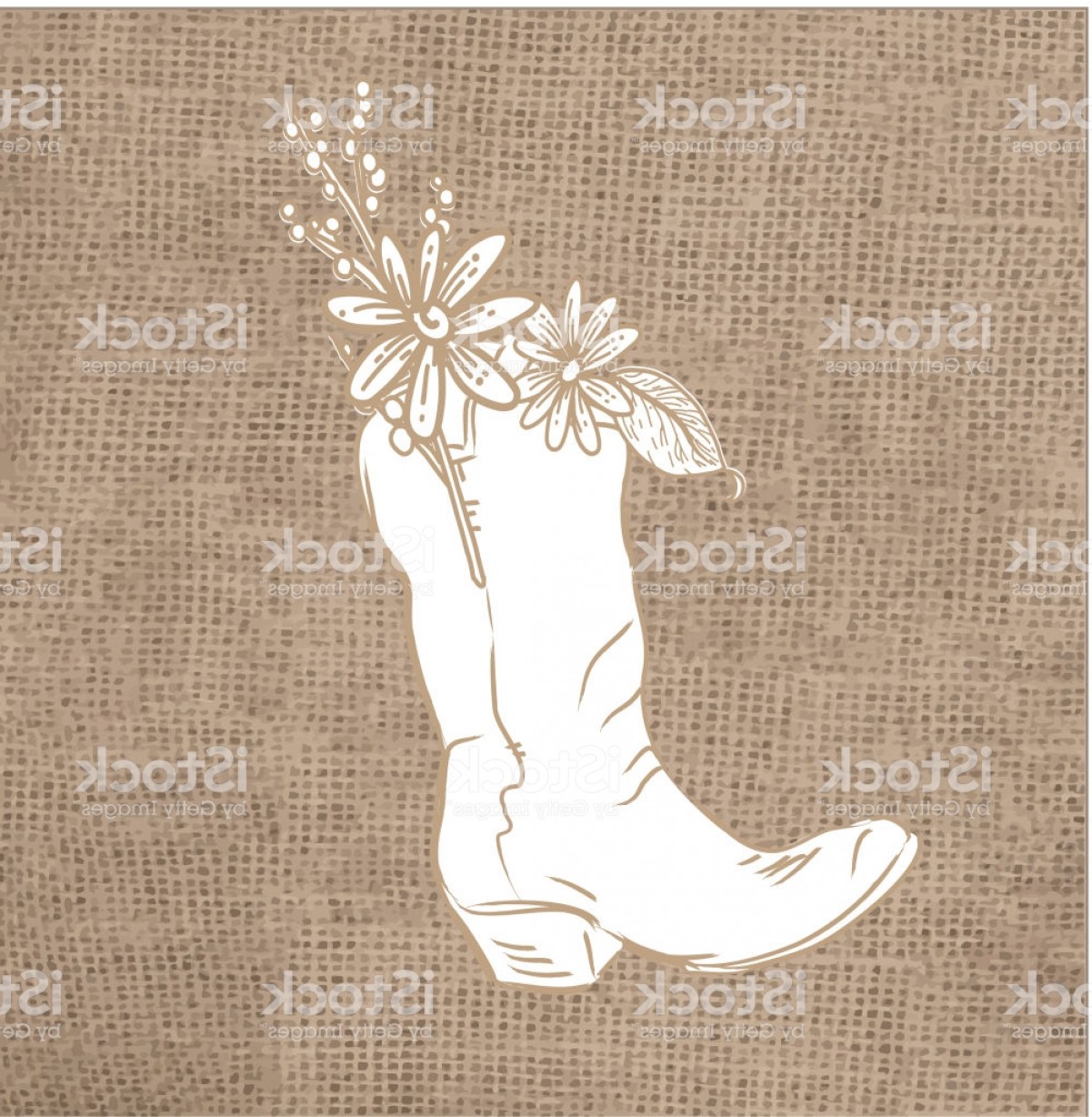 1201x1228 Rustic Burlap Background Cowboy Boot With Flowers Gm Hoodamathrun