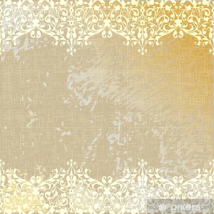 700x700 Vector Vintage Linen Canvas Burlap Floral Background Wall Mural