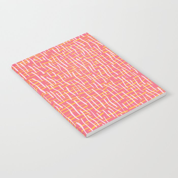 700x700 Pink Woven Burlap Texture Seamless Vector Pattern Notebook