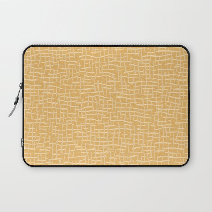 700x700 Woven Burlap Texture Seamless Vector Pattern Yellow Laptop Sleeve