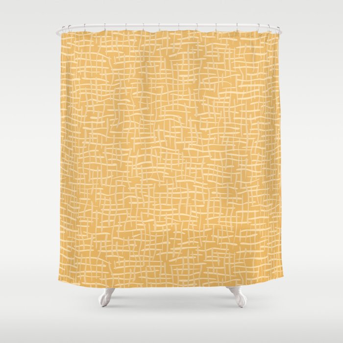 700x700 Woven Burlap Texture Seamless Vector Pattern Yellow Shower Curtain