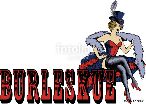 500x356 Burlesque Dancer Engraved Style Vector Illustration Stock
