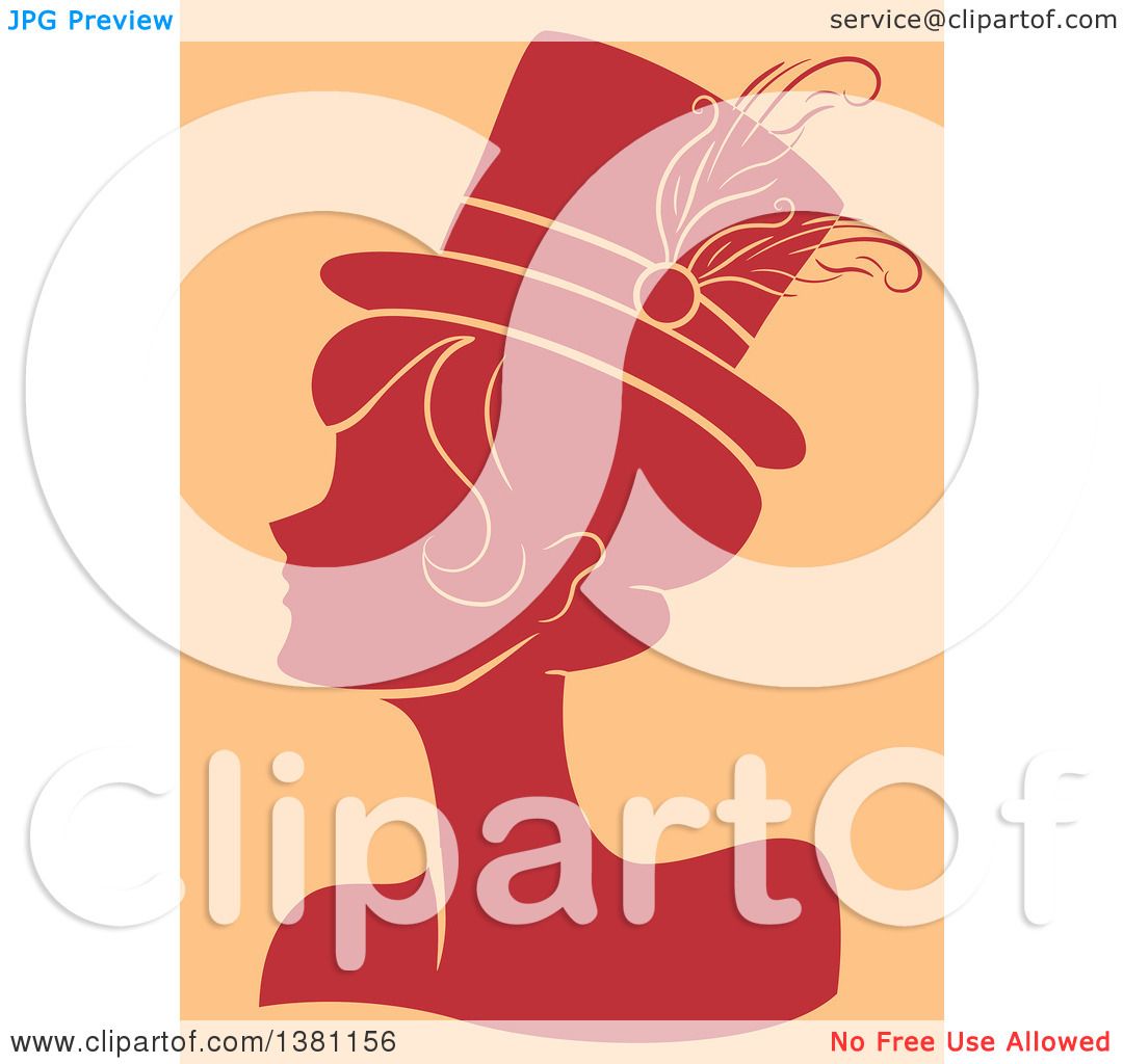 1080x1024 Clipart Of A Red Silhouetted Burlesque Woman Wearing A Hat Over
