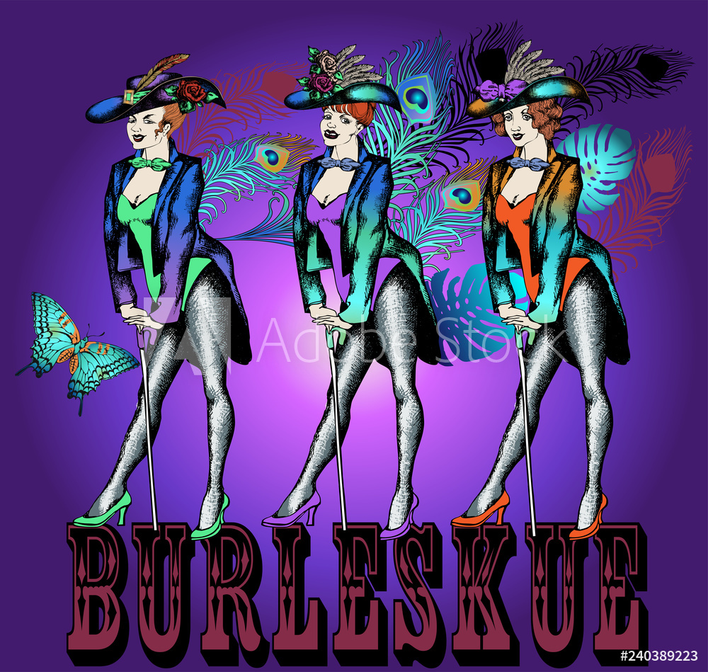 1000x949 Photo Art Print Burlesque Dancer Vector Illustration Europosters