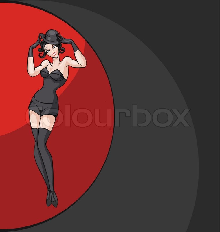760x800 Standing Woman From Cabaret, Burlesque Stock Vector Colourbox