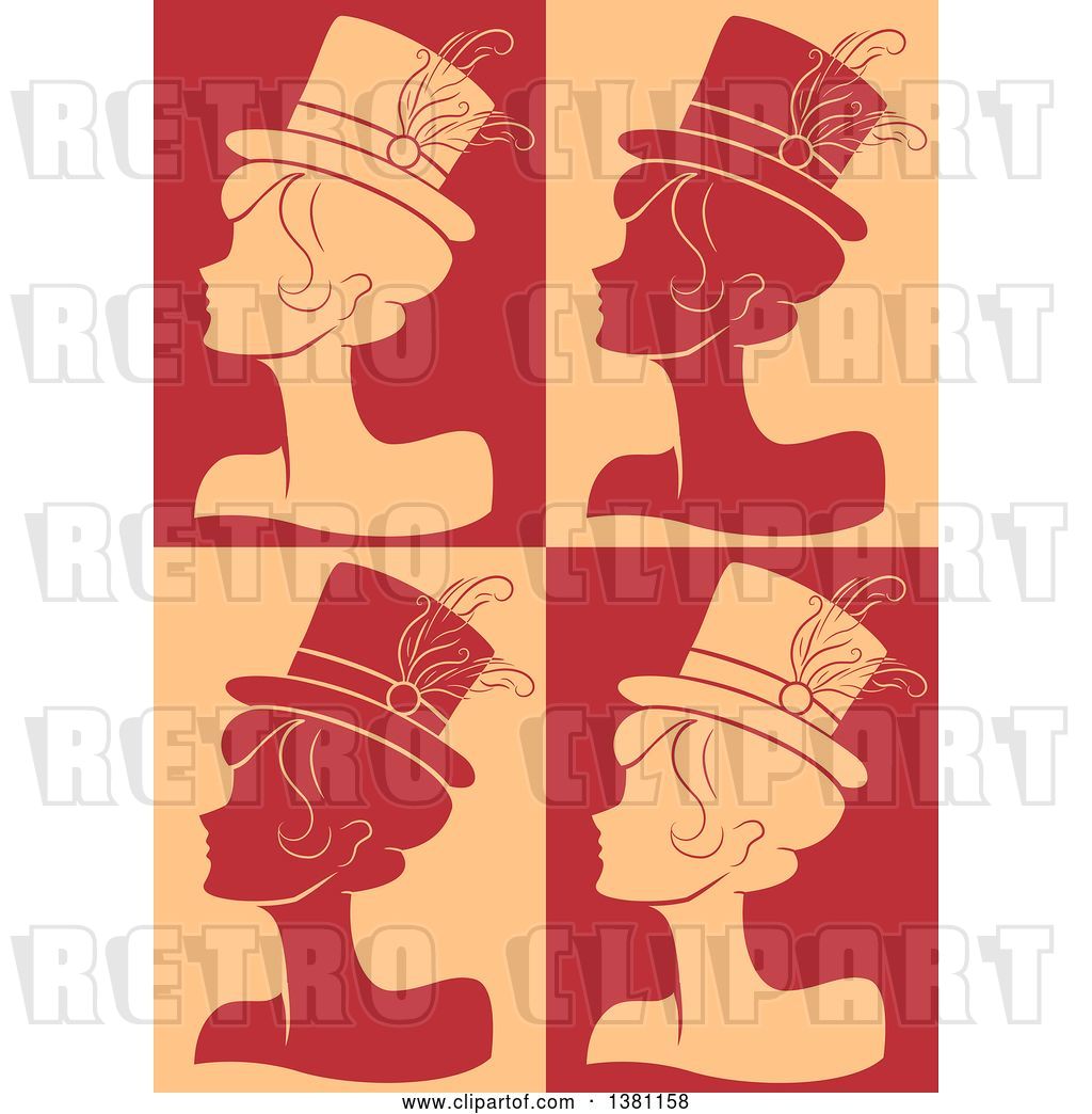1024x1044 Vector Clip Art Of Retro Silhouetted Burlesque Women Wearing Hats