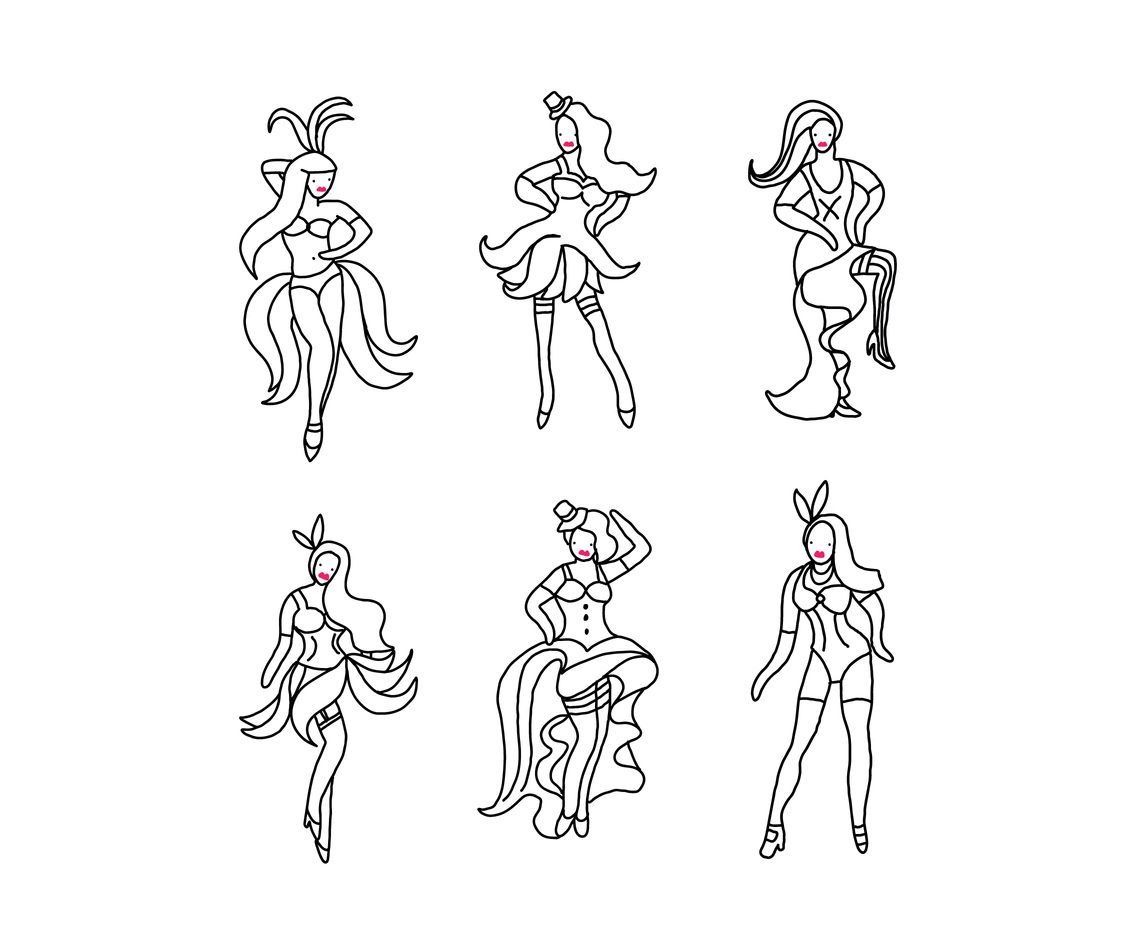 1136x936 Burlesque Girls Vectors Vector Art Graphics