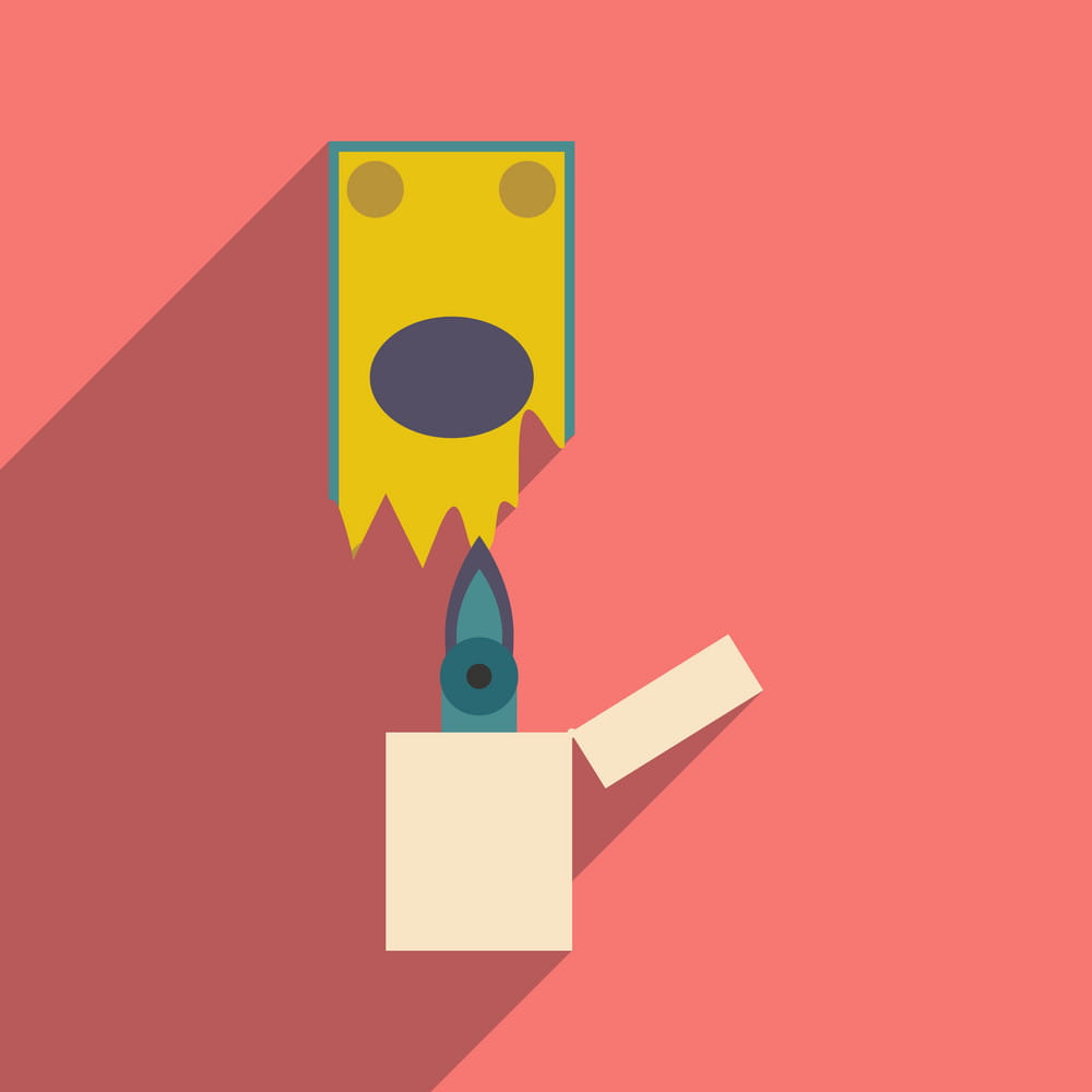 1000x1000 Modern Flat Icon With Shadow Money To Burn Vector