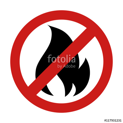 500x500 Forbidden Flame Fire Sign Flammable Danger Warning Burn Vector