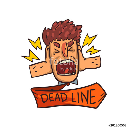 500x500 Frustrated Man Screaming, Deadline Word, Time Limit, Stress